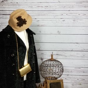 Vintage FAUX lambswool peacoat